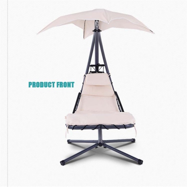 Deluxe Garden Helicopter Dream Chair Hanging Swing Hammock Sun Lounger Chair Chaise Sunshade Canopy Deck Patio Pool Porch