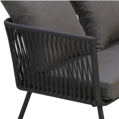 Yoho Outdoor KD Aluminum Garden Set 3pc L shape Sectional Sofa Set Rope patio Sofa Set