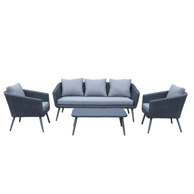 Outdoor Furniture Wicker Sofa Sets PE Rattan With 5 Seater KD Sofa And Table Garden Set