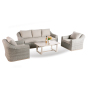 Outdoor garden luxury Rattan furniture wicker couch conversation corner sectional sofa with cushion