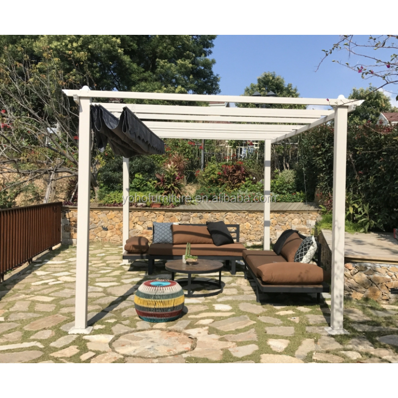Movable outdoor garden patio aluminum sun shade gazebo garden roof pergola aluminium outdoor gazebo tent