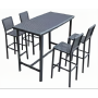 Yoho 2022 New Style Aluminum mesh bar table set bar furniture four seater aluminum metal chairs and table