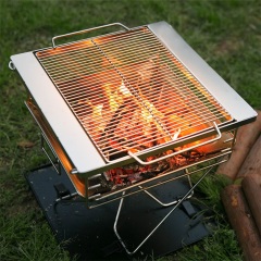 Easy to carry charcoal garden sliver 304 stainless steel fold Grills BBQ Outdoor camping grill outdoor portable barbecue grill