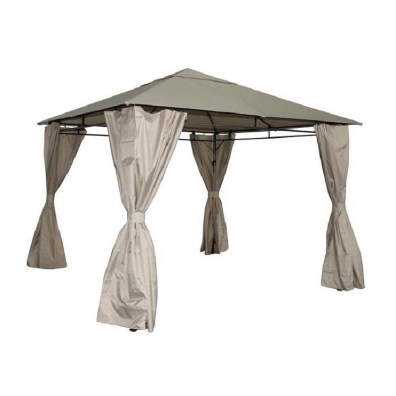 Outdoor patio garden metal hexagonal gazebo canopy with fence nettings side walls
