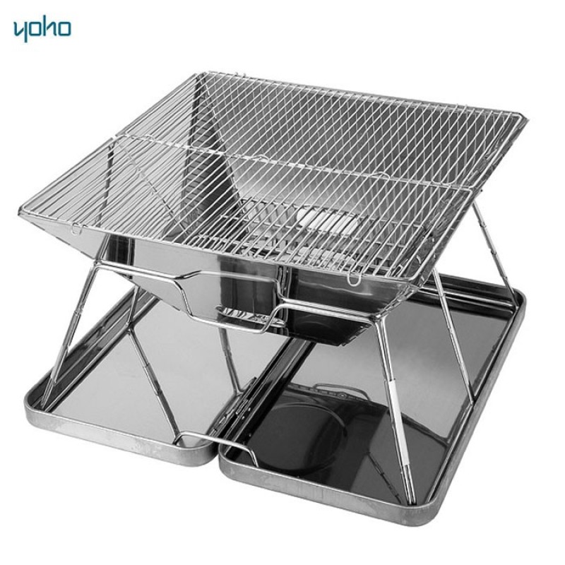 outdoor aluminum portable kitchen camping picnic charcoal BBQ barbecue grill set