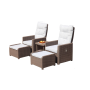 5pcs rattan dining set luxury outdoor family use rattan single chair with table wricker set furniture