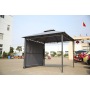 YOHO 13' x 10' Outdoor Garden Gazebo Folding Outdoor Europe Metal Garden Gazebos with Canopy with Screened Curtain Black/Brown