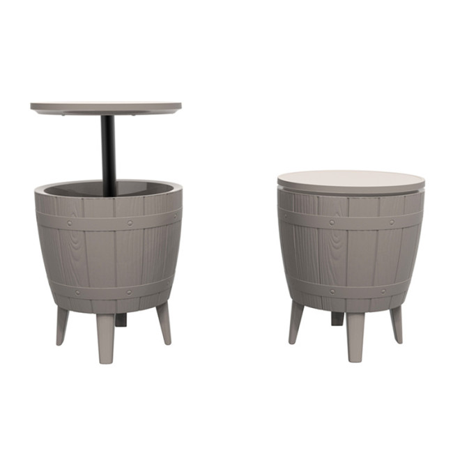 Waterproof  Plastic Ice Cooler Table Beach Outdoor Garden Patio Rattan Pattern Camping Ice Table Storage Plastic Beer Cooler