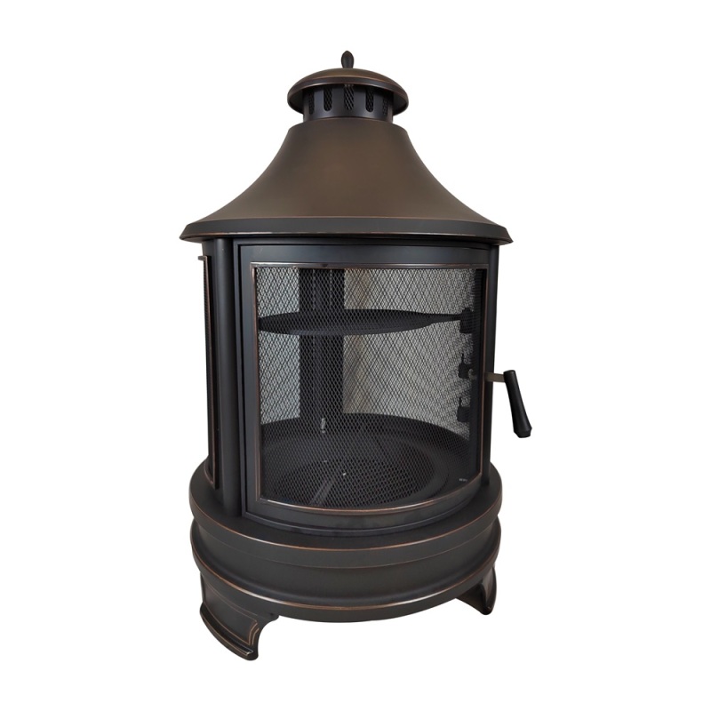 Outdoor black high-heat-resistant paint   with cast iron grills cooking fire pit