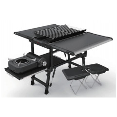 Gas Stove BBQ grill table Outdoor camping picnic folding charcoal stainless steel barbeque grill
