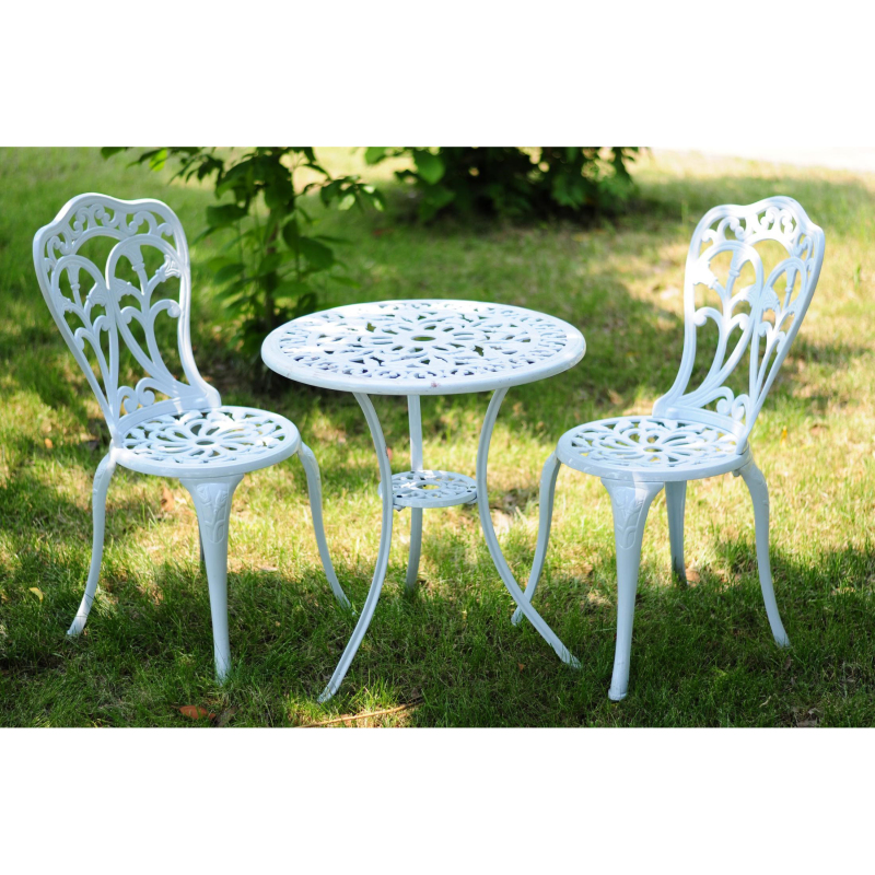 Outdoor luxury patio  aluminum table and chairs set  3pc Bistro Set
