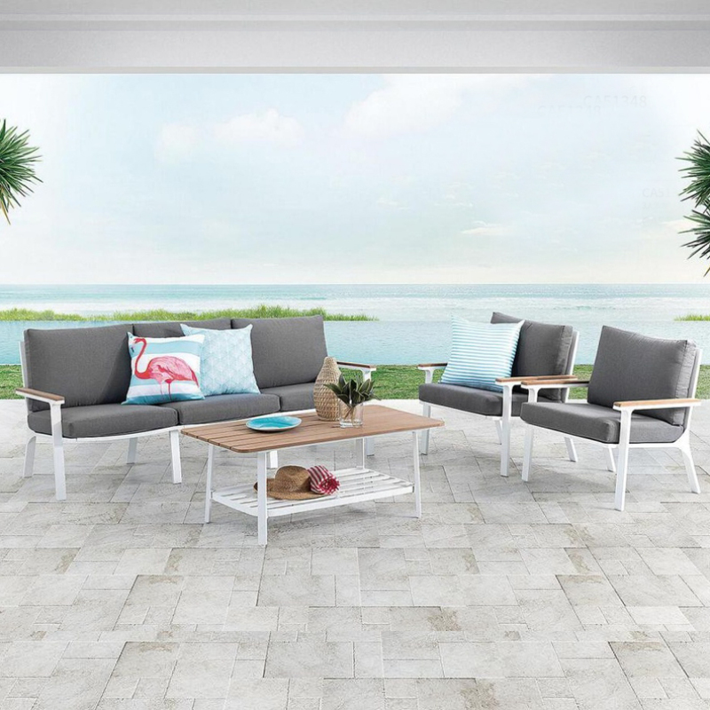 Modern style rattan sofa set Wicker rattan coaster 4 pcs coffee table set