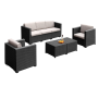 4pcs garden furniture plastic injection sofa set wick rattan sofa outdoor simple rattan Injection molding modern sofa couch