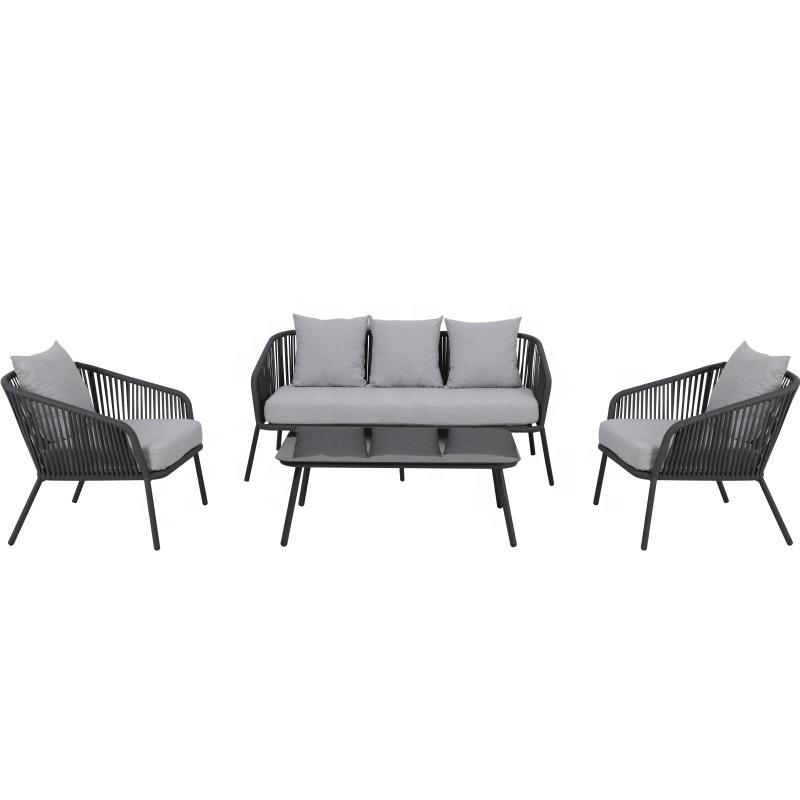Yoho In Stock Aluminum 3pc Multifunction L-shaped Outdoor Sofa Set Simple Furniture  Patio Conversation Corner Set