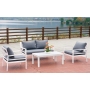 3 Pcs FCL Aluminum Sofa set loveseat single chair table wiht cushion Outdoor furniture Garden sofa set