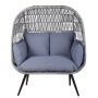 Yoho 2 seat Aluminum rattan frame standing chair with waterproof cushion
