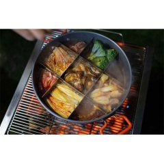 Picnic camping folding stainless steel outdoor party BBQ grills Korean style wood/charcoal burning portable BBQ