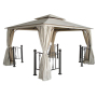 Hexagon rattan middle east market double-layered garden tent with fence outdoor patio gazebo and pavilion