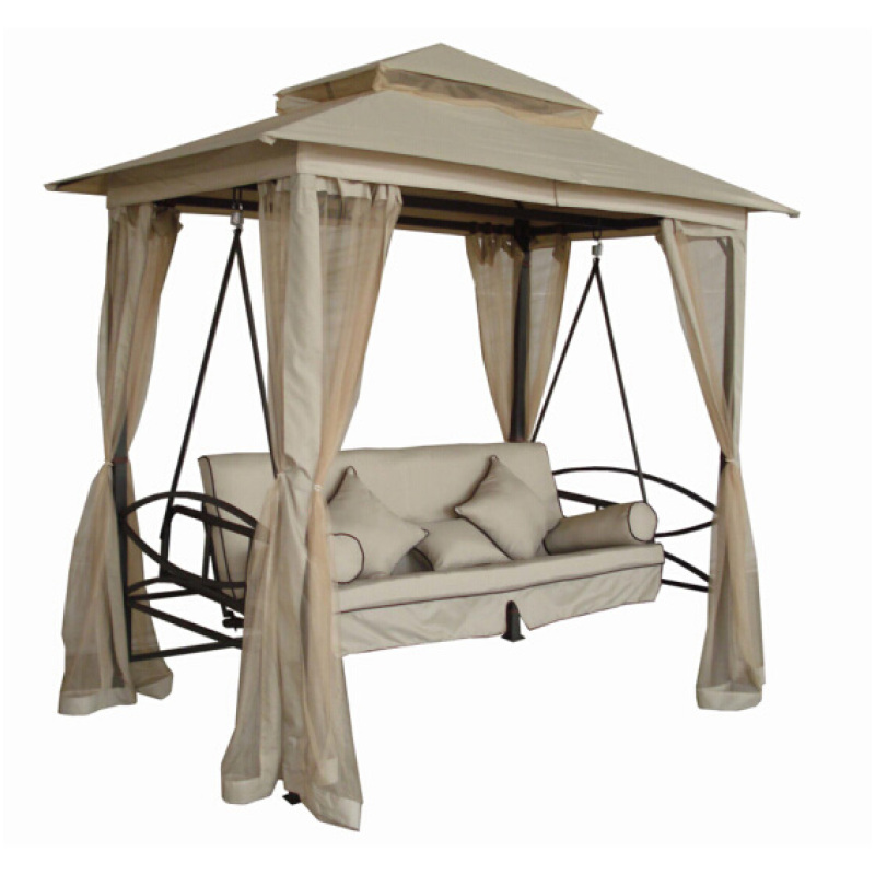 YOHO Hot Sale Outdoor canopy cover swing bed garden gazebo swing hammock bed with mosquito net
