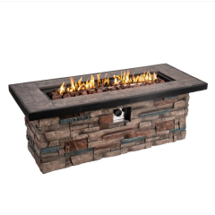 New arrival Gas fire pt outdoor camping hiking cooking stone look new design gas fire place BBQ gas backyard party