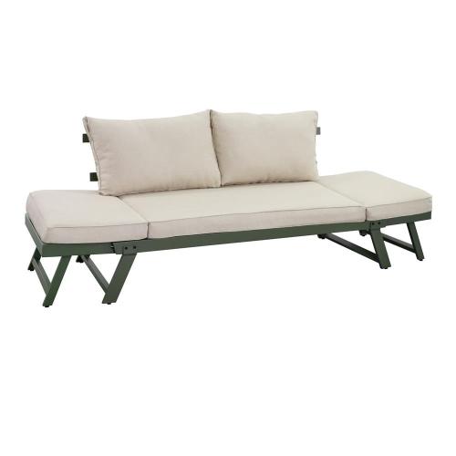 Aluminum Frame Furniture Outdoor Patio Multi-function Sofa Set with  outdoor lounger, bench, daybed function