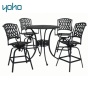 Yacht holiday luxury outdoor metal furniture all cast aluminum table and swivel chairs leisure bistro set