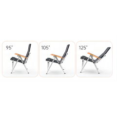 YOHO Customized 3-position Adjustable Portable Camping Chair Fishing hiking aluminum camping folding chair with back mesh