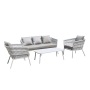 Outdoor Furniture 3pc KD Sofa Set(cross weave)3pc Alum Rope Sofa Set  Table Garden Set