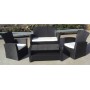 Outdoor casual conversation set leisure rattan table and chair 4pc studio couch
