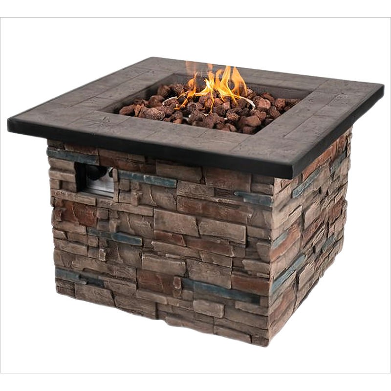 New arrival Gas fire pt outdoor camping hiking cooking stone look new design gas fire place BBQ gas backyard party