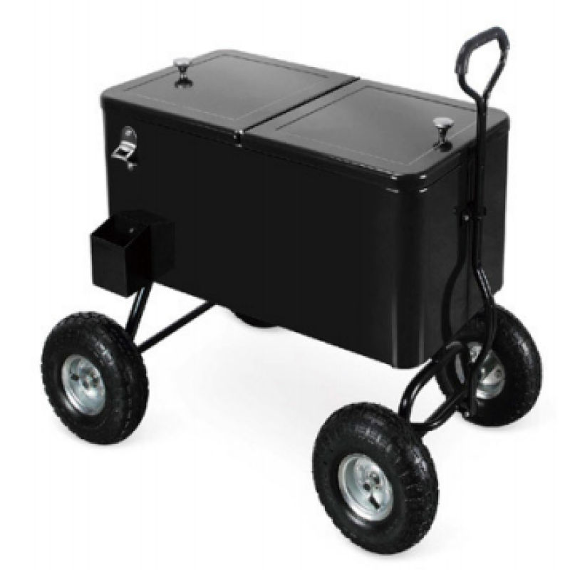 YOHO Hot Sale Outdoor Garden Hiking Camping cooler cart Beverage Tubs Cooler Lid beer/wine/drink Ice Bucket with big wheels
