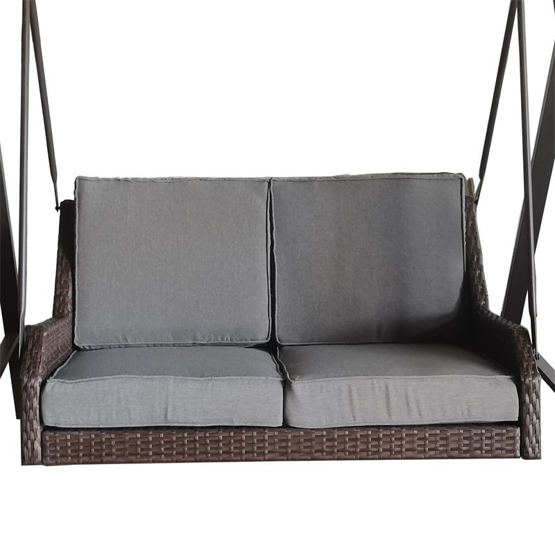Canopy  garden backyard cushioned steel frame slide with swing 2 seat rattan swing
