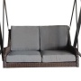 Canopy  garden backyard cushioned steel frame slide with swing 2 seat rattan swing
