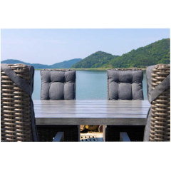 YOHO outdoor furniture Luxury Garden Patio rattan Dining set adjustable leisure chair High end stretchable table dining set