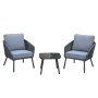 YOHO 3 pcs popular outdoor  furniture single sofa set KD garden Leisure reception sofa chair with coffee table