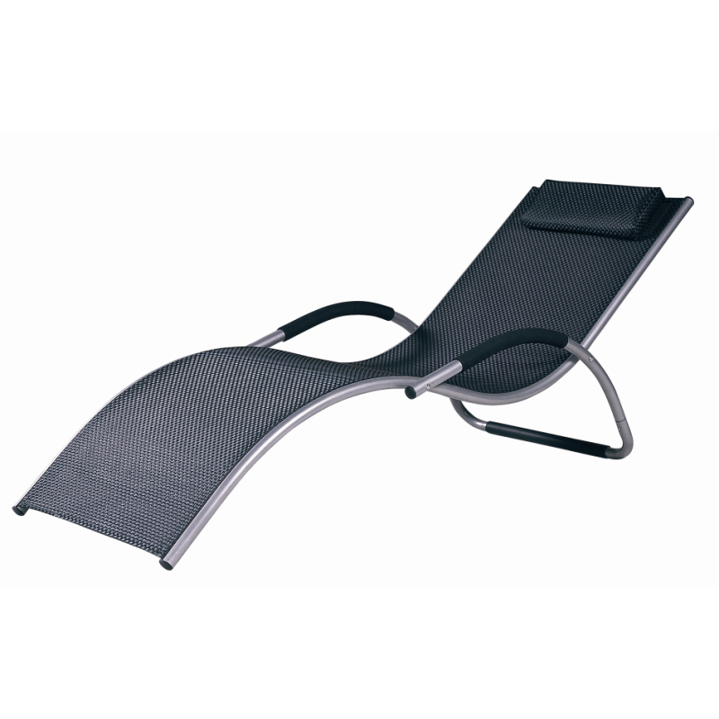 Outdoor round  wicker weaving  steel  frame  promotional cheap chaise beach sun lounger
