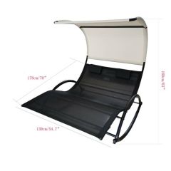 YOHO 2 person outdoor swing bed with curtains