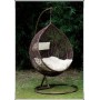 Courtyard High Quality Outdoor Egg Chair With Stand Hanging Pod Chair Rattan Patio Swing Chair