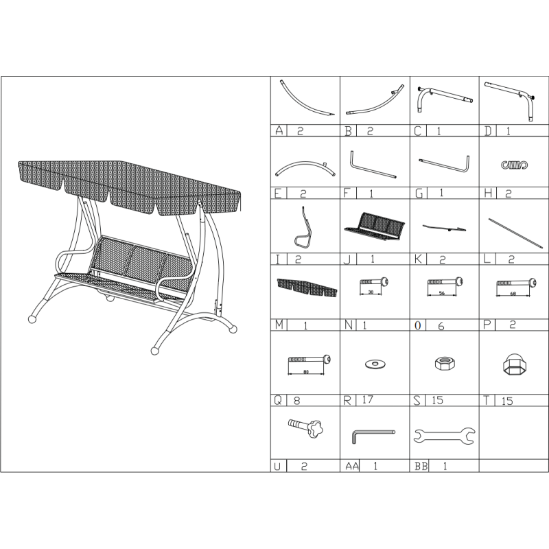 Outdoor patio 3-seat garden outdoor patio use leisure steel tube swing chair with canopy can be used as daybed