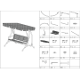 Outdoor patio 3-seat garden outdoor patio use leisure steel tube swing chair with canopy can be used as daybed