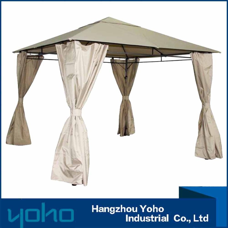 Double vented outdoor chinese gazebo panel mosquito net folding polycarbonate gazebo