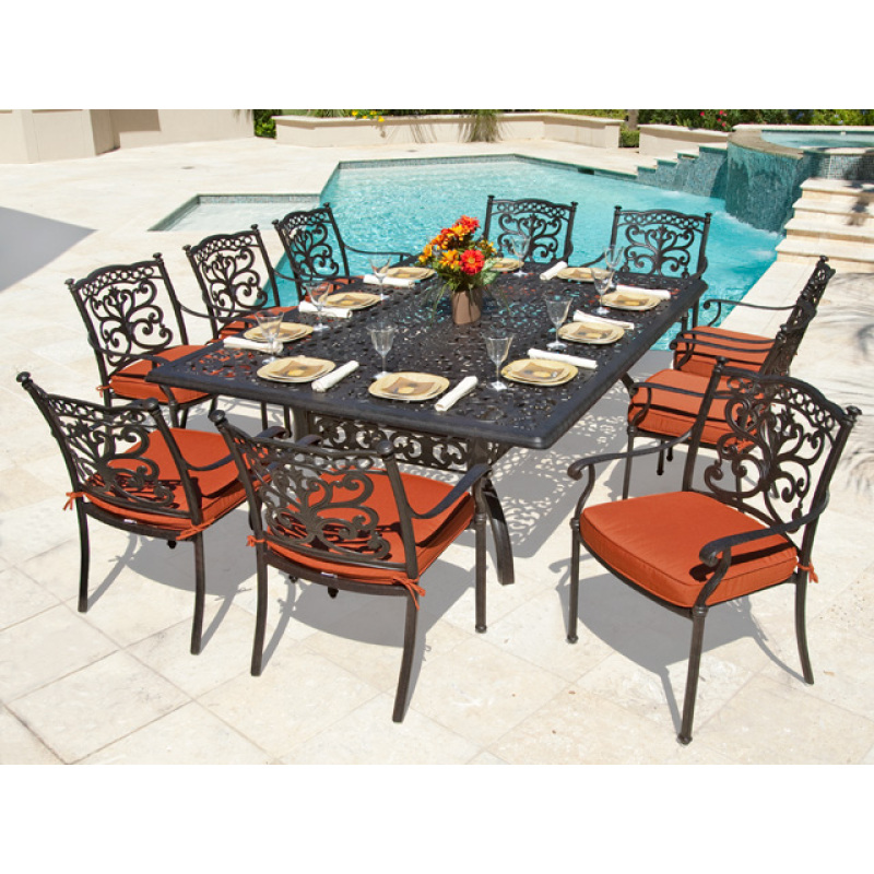 Outside Luxury Upscale Cast Aluminum Garden Family Use Round/Square/Rectangular Patio Beer Table Bristo Set