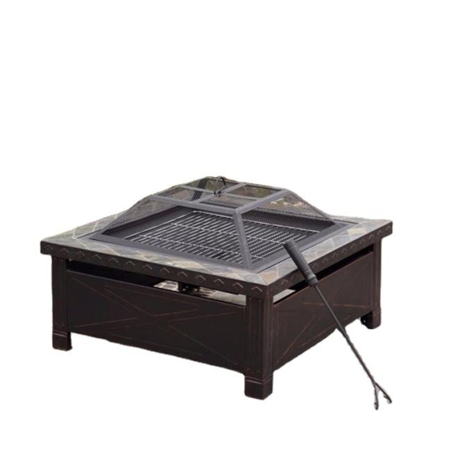Outdoor Garden Patio Wood Burning Fire Pit Customized Garden Backyard Fire Bowl with Unique Design smoker bbq with poker