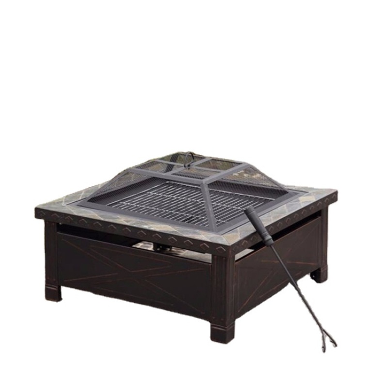 Outdoor Garden Patio Wood Burning Fire Pit Customized Garden Backyard Fire Bowl with Unique Design smoker bbq with poker