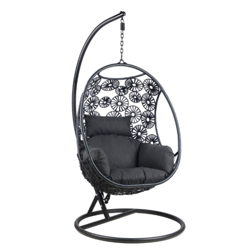 YOHO Hot sale Outdoor Garden hanging chair Rattan Patio Hammock Hanging egg Swing Chair with stand