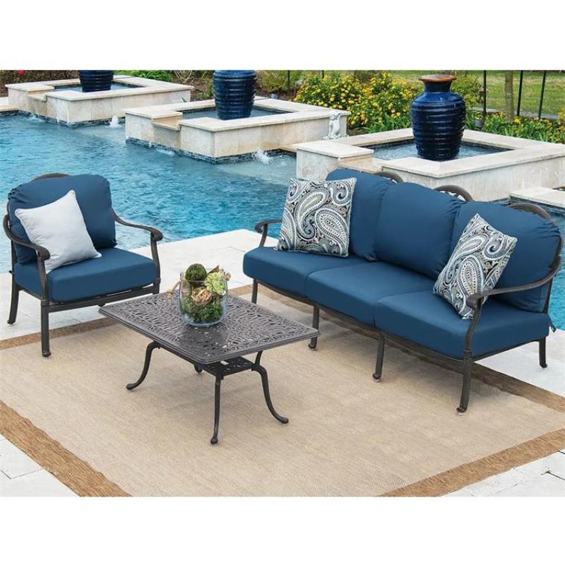YOHO Luxury Outdoor garden set cast aluminium modern patio sofa cast aluminum deep seat outdoor sofa set