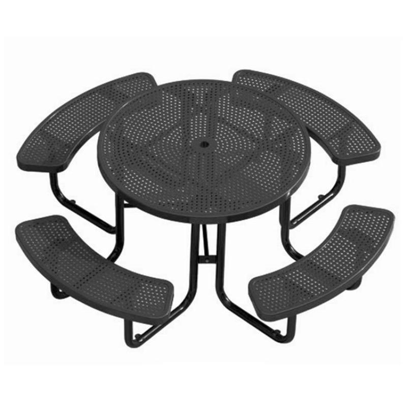 Useful  Outdoor One-piece Table And Chair Design For Picnic steel Tables And Chairs