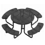 Useful  Outdoor One-piece Table And Chair Design For Picnic steel Tables And Chairs