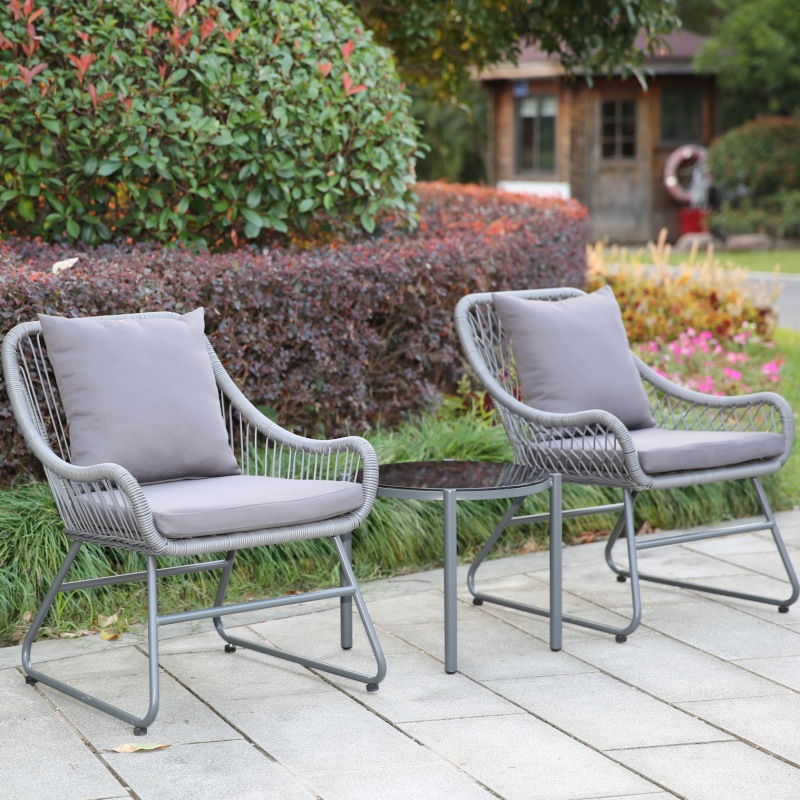 YOHO Outdoor Garden Balcony Patio single sofa chair  Wicker chair Set Bristo Rattan Garden chairs with table