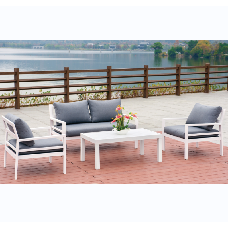 YOHO 4pcs Modern Aluminum Outdoor sofa set all weather outdoor Garden furniture simple Sectional sofa set
